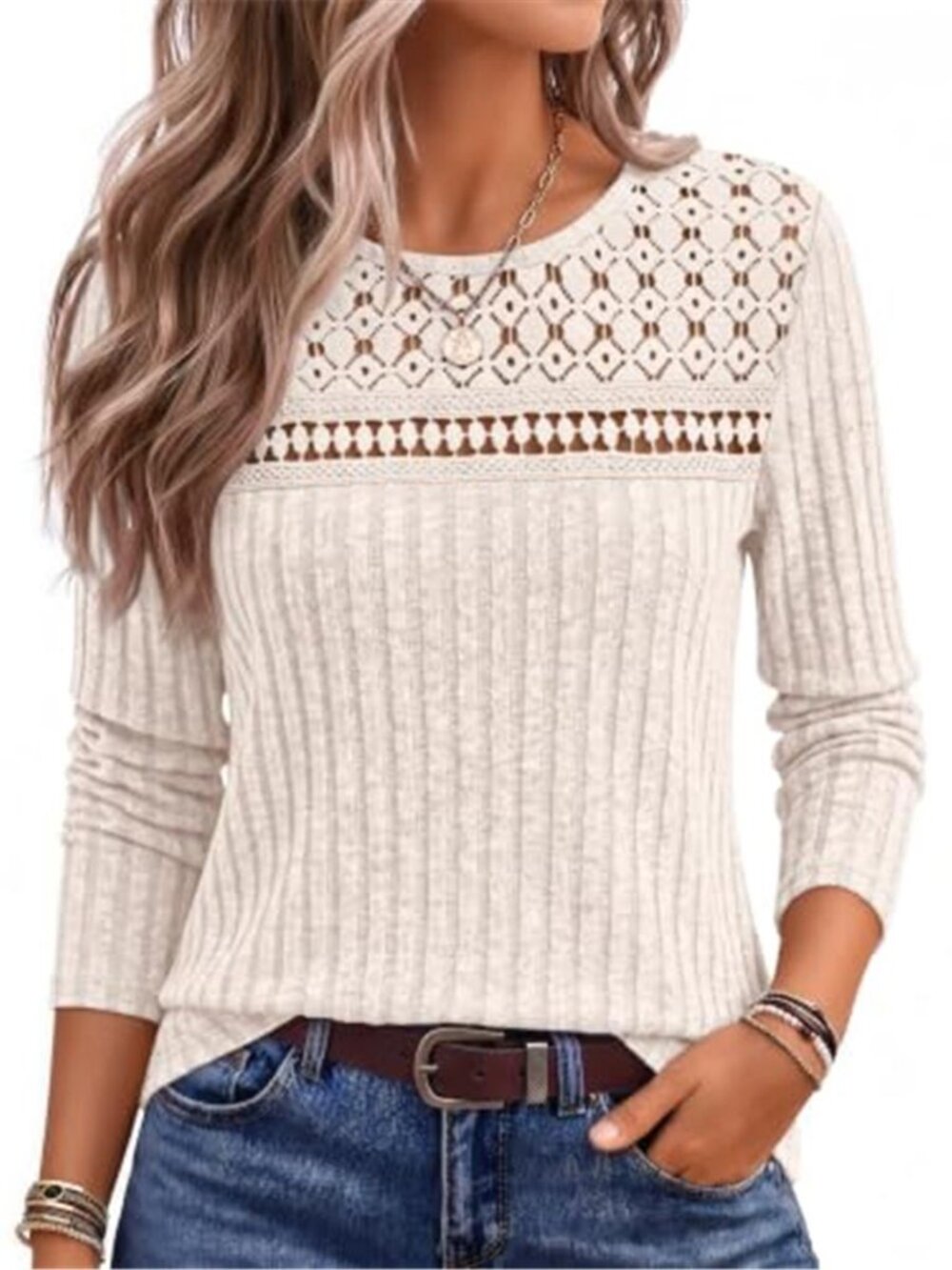 AUTOMET Womens Lace Long Sleeve Shirts Fall Tops 2026 Lightweight Sweater